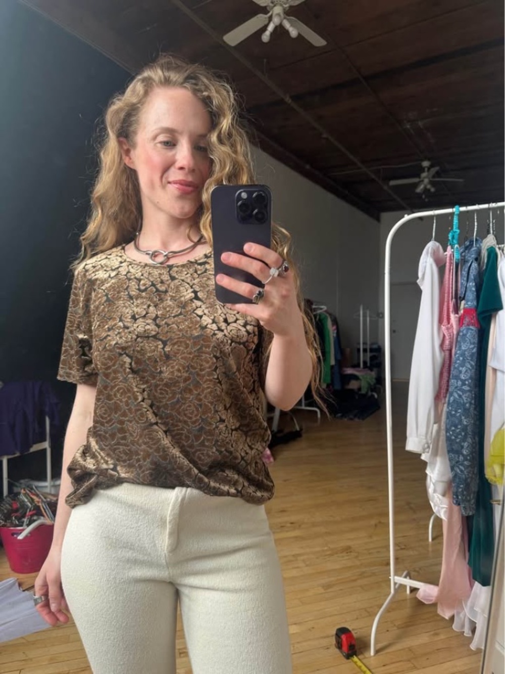 Vintage Brown velvety Rose T-shirt